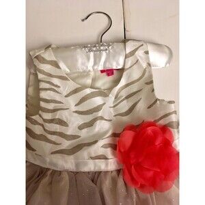 Dress TUTU Girls Size 4y TuTu Party Dress Stripes Pink Bow Dress